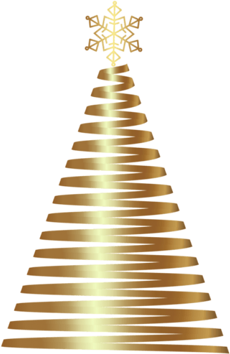 Free Png Gold Deco Christmas Tree Png - Gold Christmas Tree Clip Art Png (480x741), Png Download