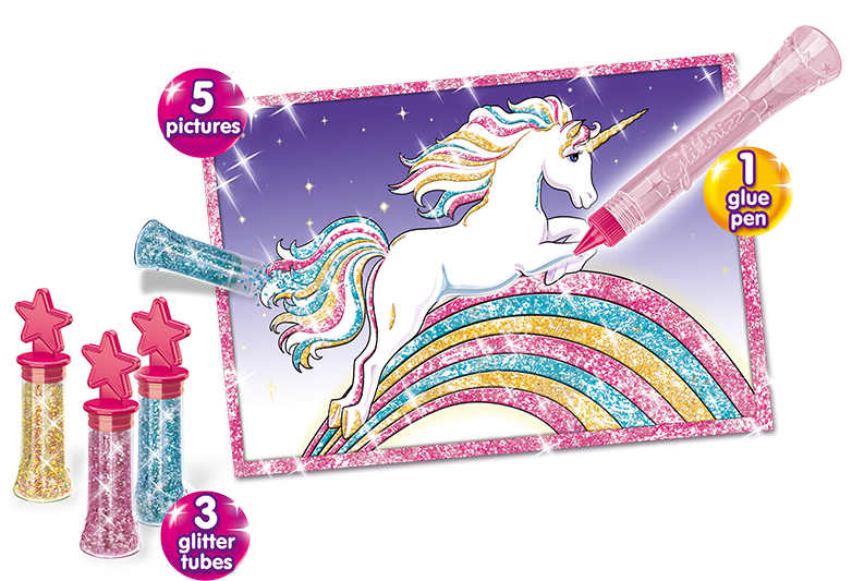 0021 10613 01 Glitterizz Unicorns Contents-glittered - Animal Figure (782x533), Png Download