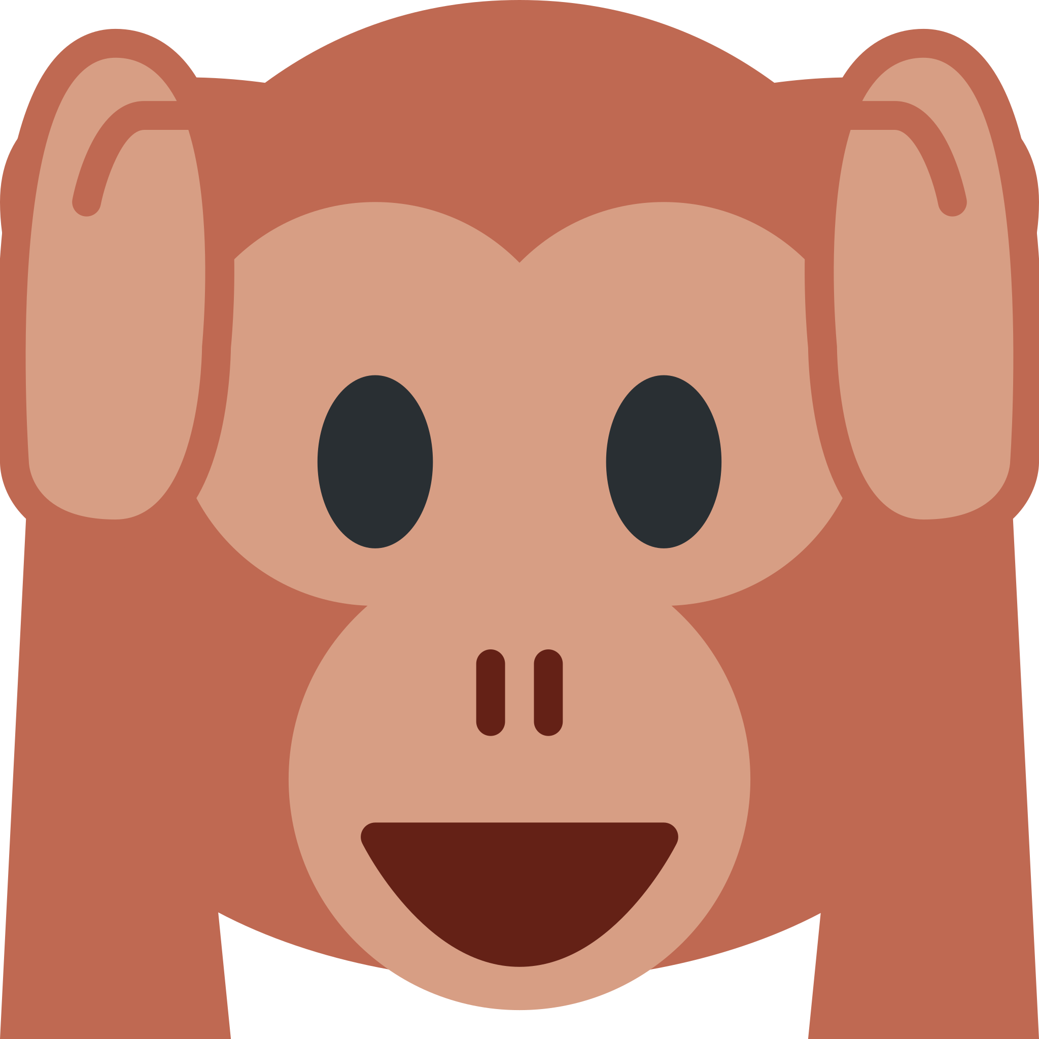 Monkey Covering Ears - Monkey Twemoji (2048x2048), Png Download