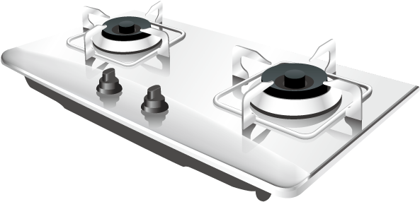 Clip Black And White Library Gas Stove Clipart - Gas Stove (842x595), Png Download