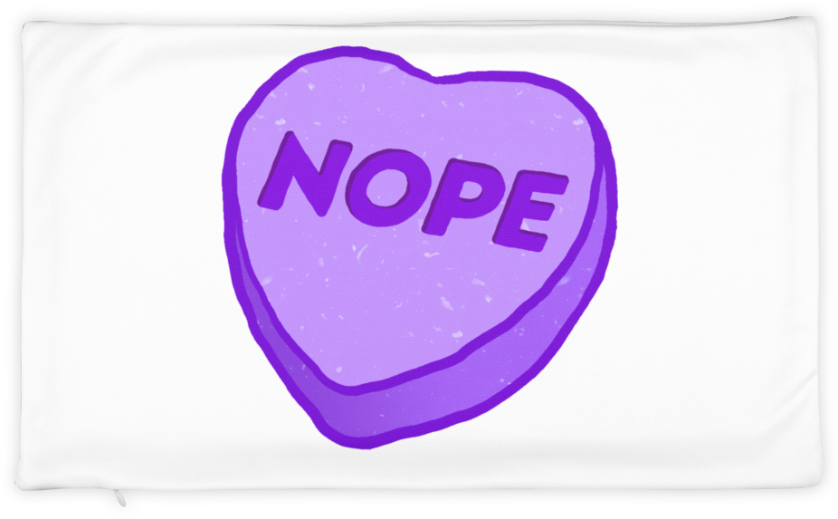 Pillow Case Nope - Heart (1000x1000), Png Download