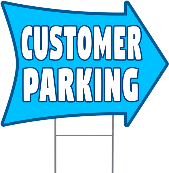 Customer Parking 2 Sided Arrow (600x600), Png Download