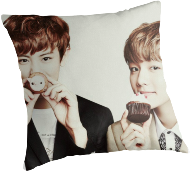 Chanyeol And Baekhyun By Satanscookiecat - Cushion (875x875), Png Download