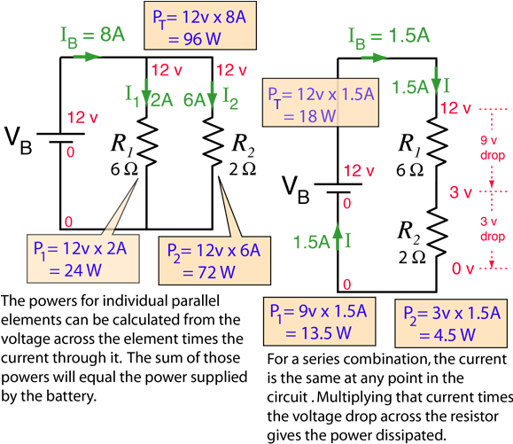 The Determining Of The Voltages And Currents Associated - Power In Series And Parallel (599x516), Png Download