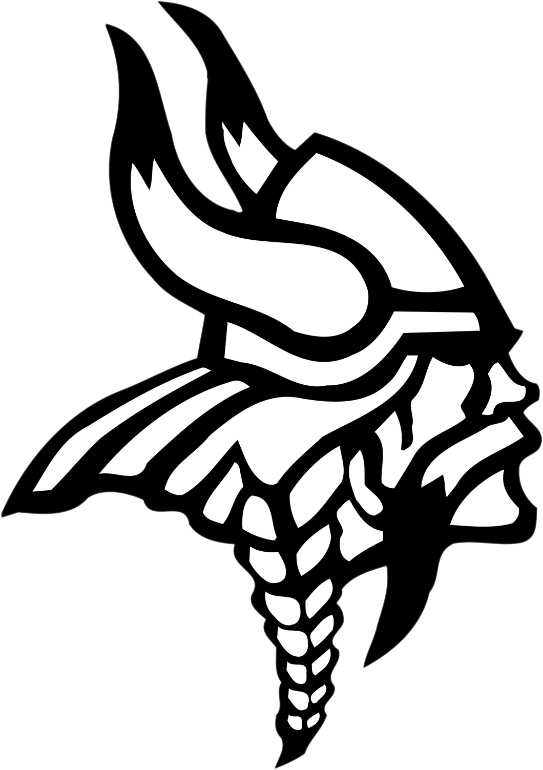 Bangor Vikings - Viking Clipart Black And White (1060x1503), Png Download