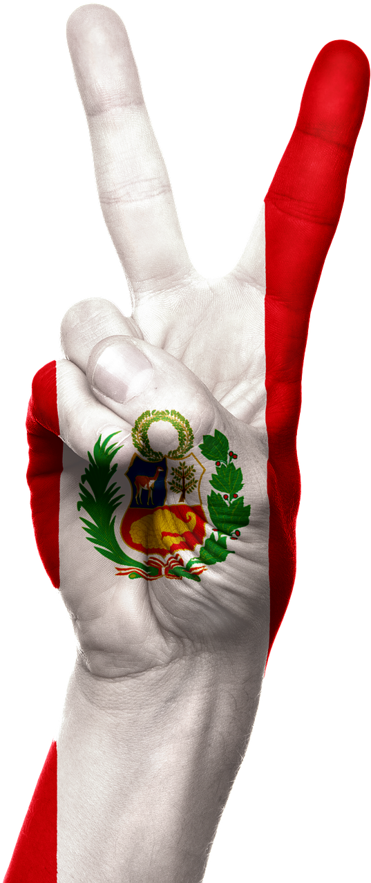 Peru Flag Hand - Zafer Işareti Duvar Kağıdı (575x1280), Png Download