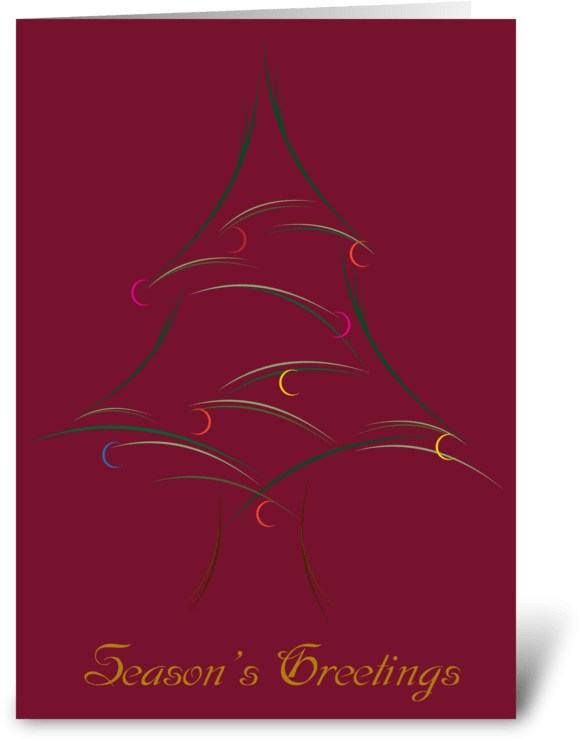 Whispy Christmas Tree - Christmas Card (700x792), Png Download
