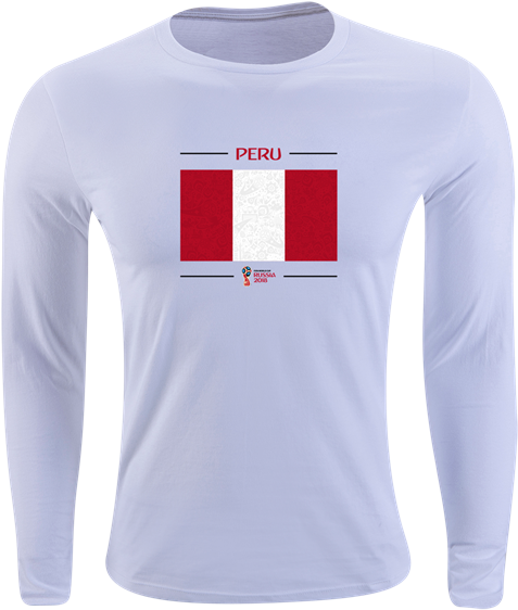 Peru 2018 Fifa World Cup Russia™ Flag Long Sleeve Supersoft - Long-sleeved T-shirt (600x600), Png Download