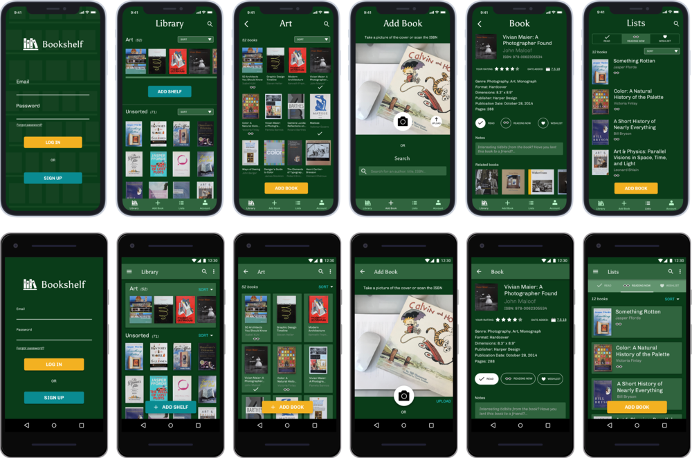 Ios Screens For Log In, Library, Shelf, Add Book, - Smartphone (1000x662), Png Download