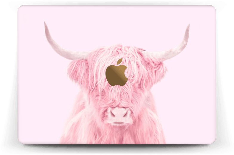 Pink Bull Skin Macbook 12” - Pink Animal Aesthetic (800x563), Png Download