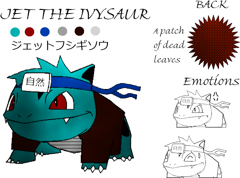 Jet The Ivysaur Reference Sheet - Cartoon (800x600), Png Download