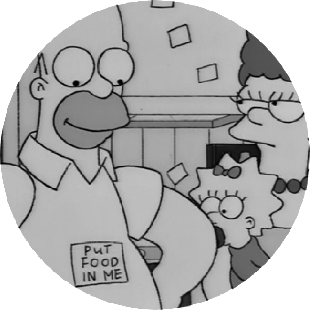 Homer Foodartboard 1@300x - Simpsons Put Food In Me (1000x1000), Png Download