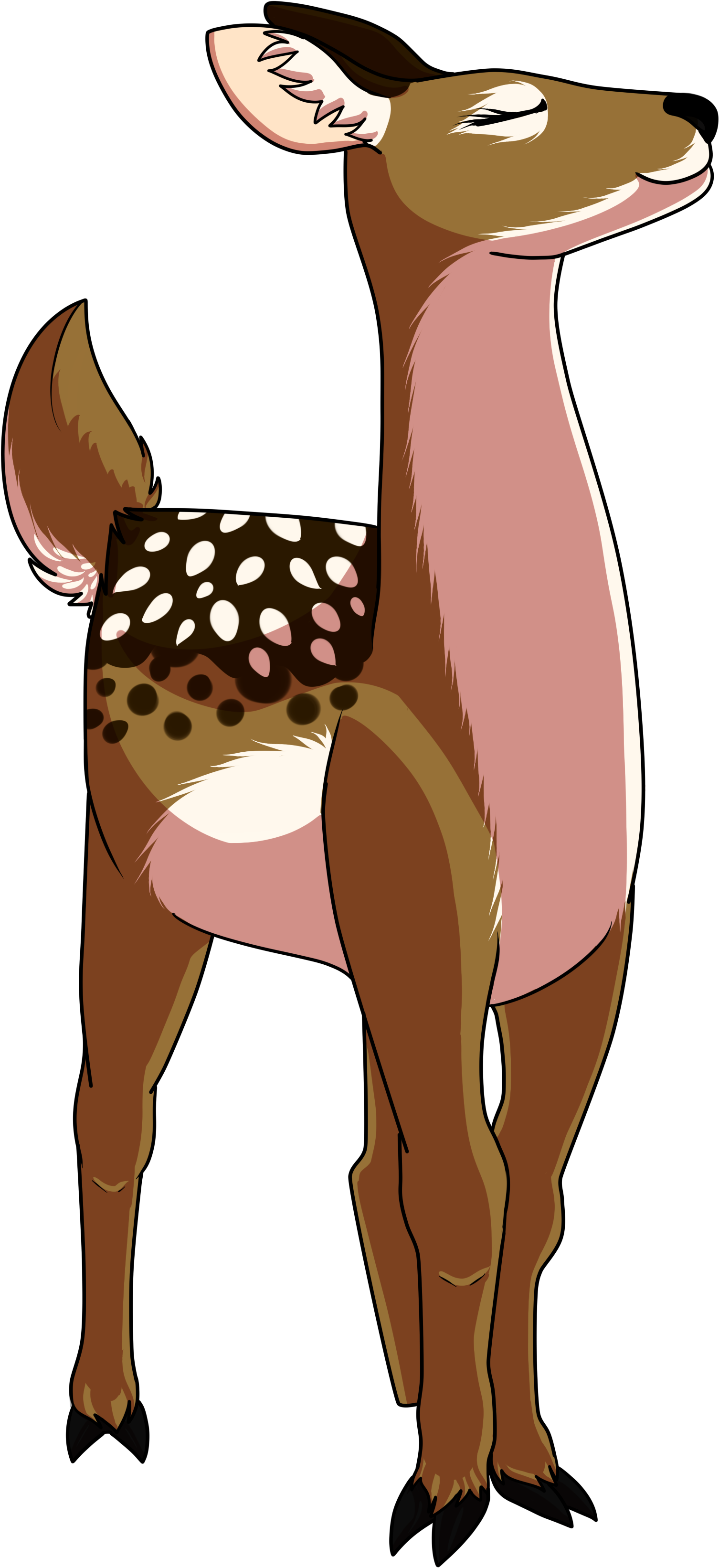 Oh Deer - Cartoon (2369x3300), Png Download