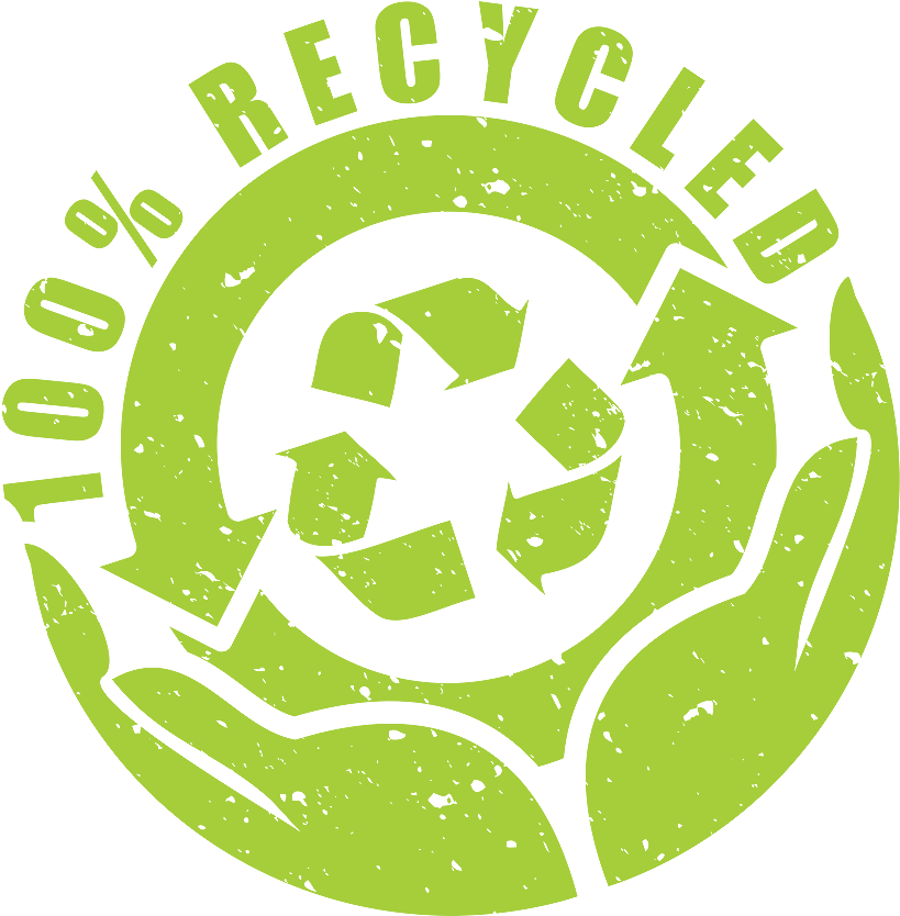 100% Recycled (874x889), Png Download