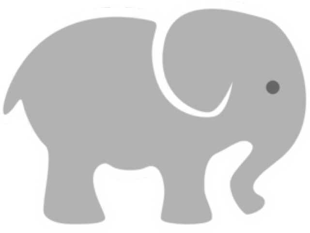 Cute Elephant Clipart - Baby Elephant Silhouette Clip Art (640x480), Png Download