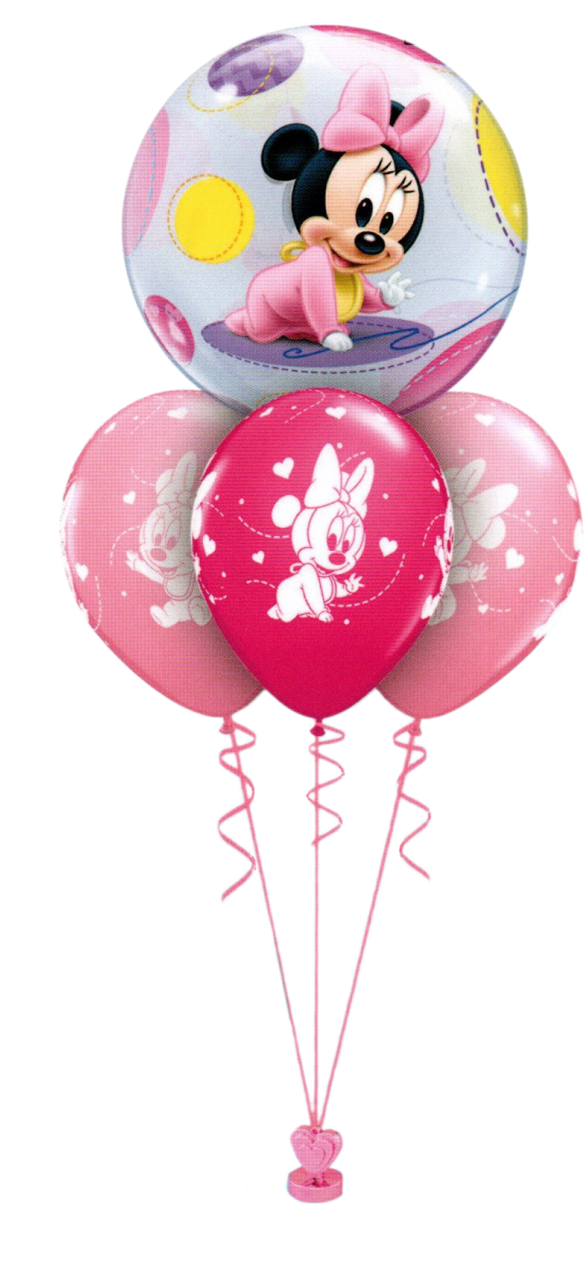 Minnie Mouse Baby Girl Layer Baby Minnie Balloons Full Size Png Download Seekpng