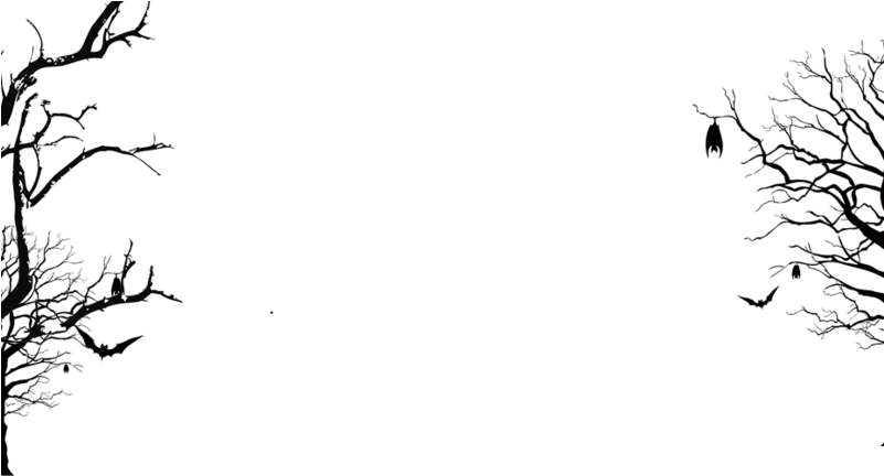 Bat Layered Festival Halloween Trees Computer Psd - Halloween Trees Png (800x441), Png Download