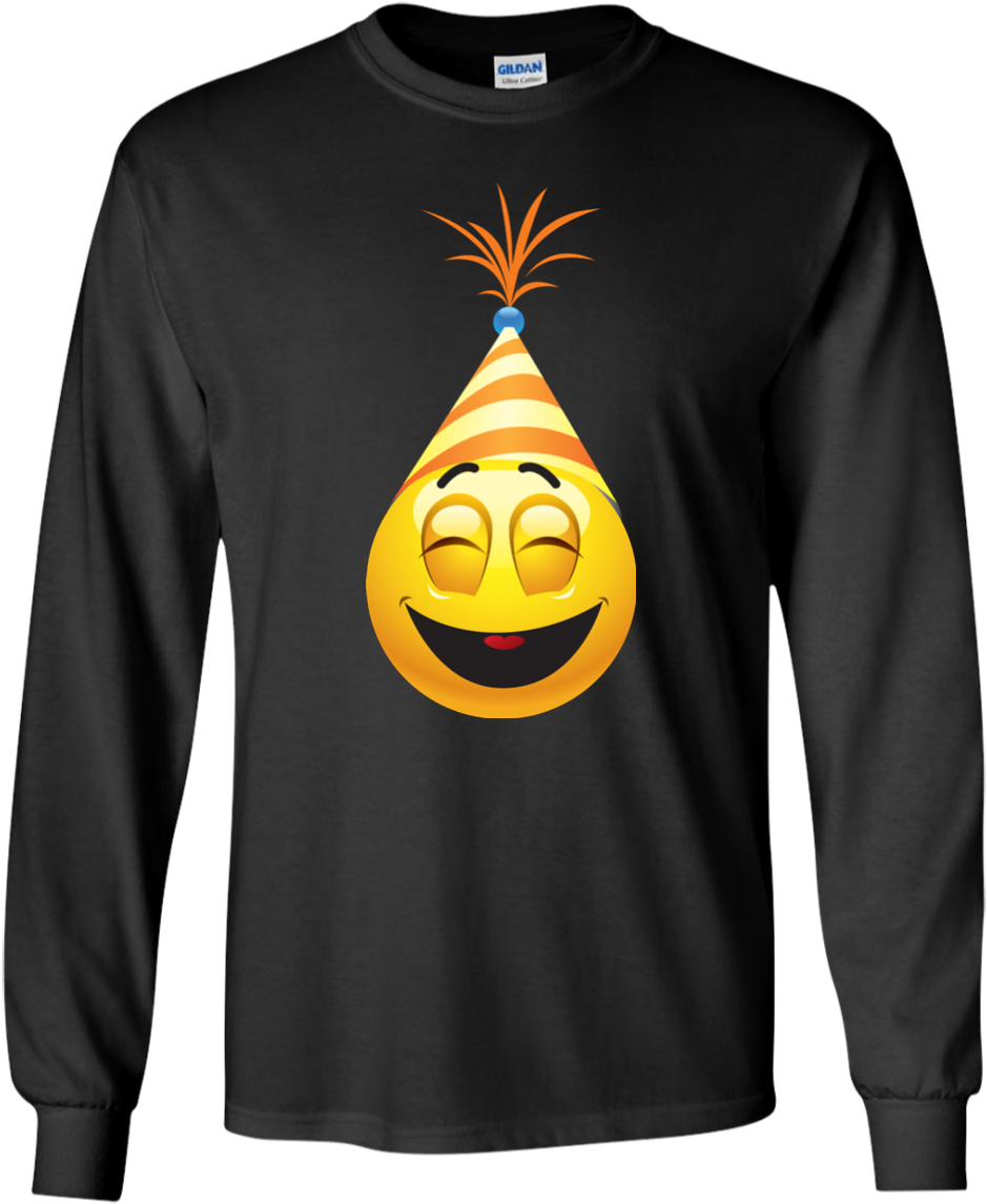 New Year Emotion Funny Emoji T Shirt G240 Gildan Ls - T-shirt (1155x1155), Png Download