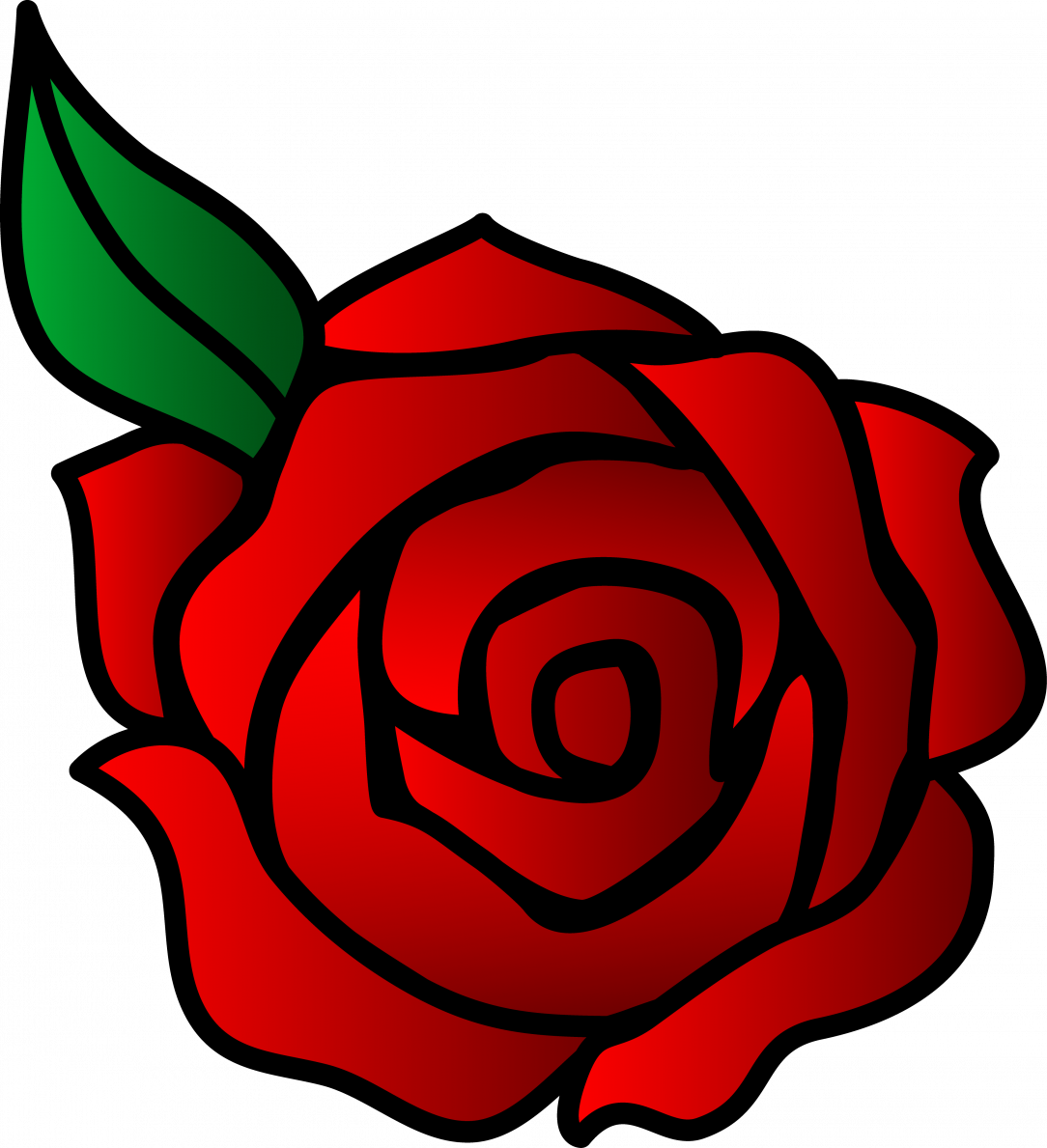Large Size Of How To Draw Roses Easy Step By Cute Flowers - Simple Rose Clip Art (1084x1189), Png Download