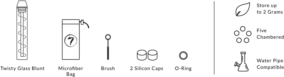 7pipe Twisty Glass Blunt - Diagram (1024x768), Png Download