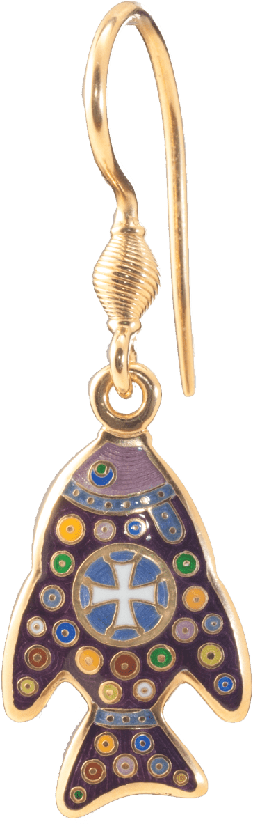 Christian Russian Orthodox Silver Enamaled Earrings - Earrings (1250x1250), Png Download