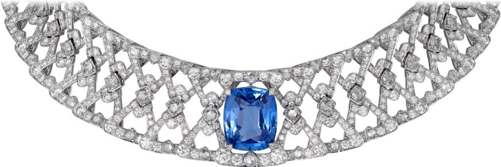 High Jewellery Necklace White Gold, Sapphire, Diamonds - Colares De Safira Com Diamante (1024x341), Png Download