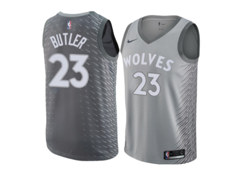 Jimmy Butler 23 Timberwolves Silver Jersey - Sports Jersey (800x600), Png Download