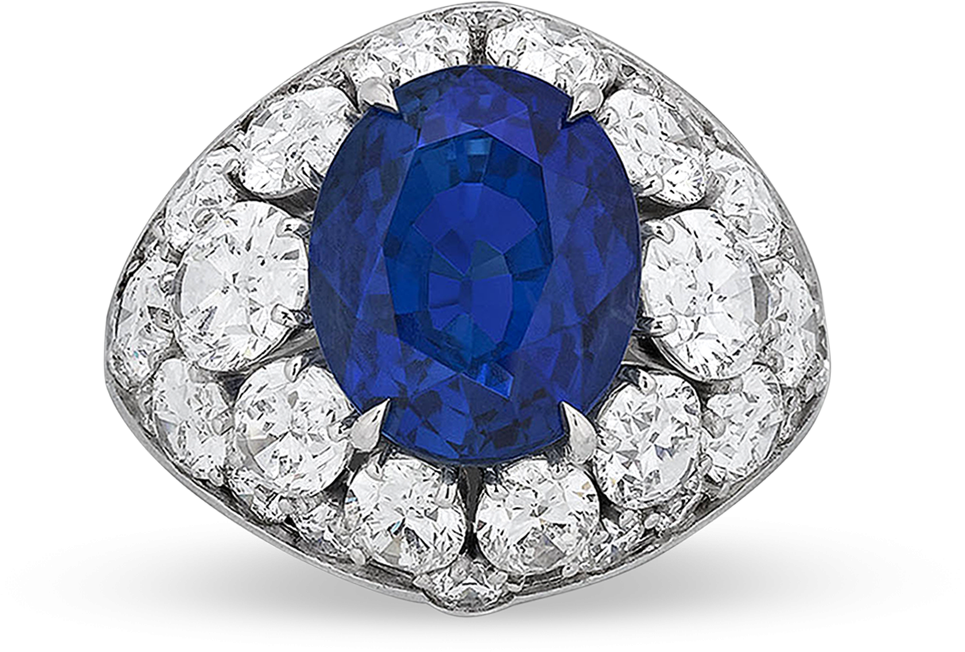 Untreated Burma Sapphire Ring, - Diamond (2500x2000), Png Download