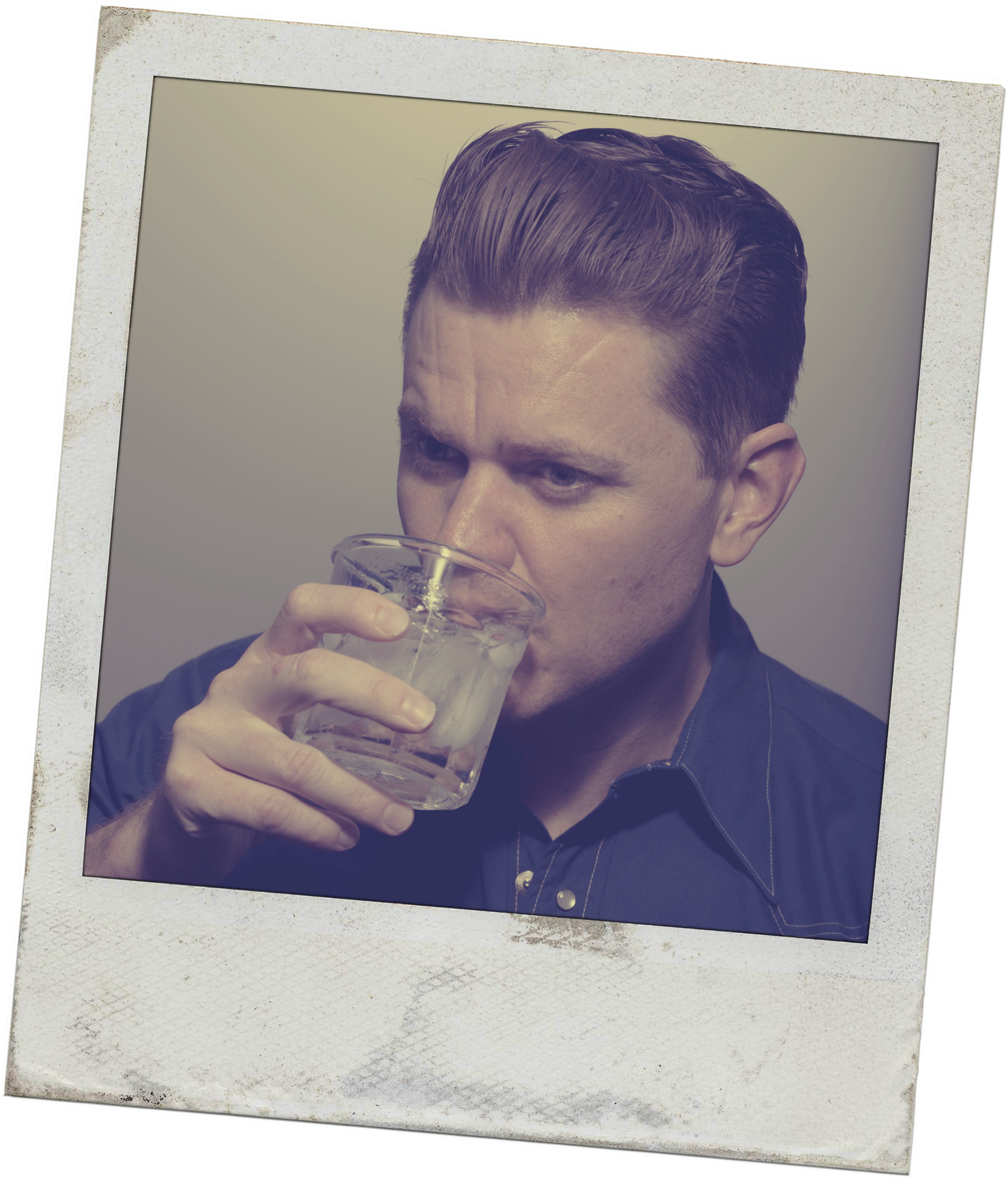 Vintage Drinking Poloroid - Drinking (3788x4428), Png Download