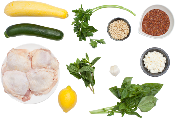 Lemon-parsley Chicken Thighs With Squash & Zucchini - Superfood (700x477), Png Download