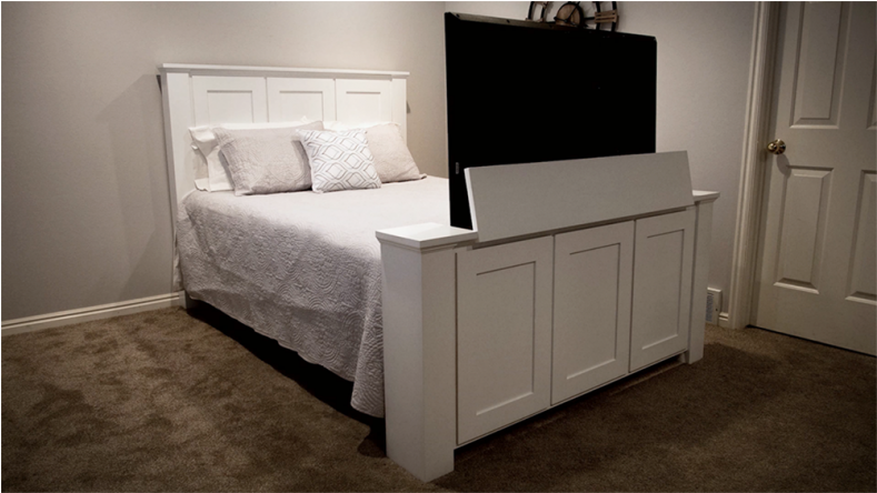 Tv Lift - Bed Frame (788x600), Png Download