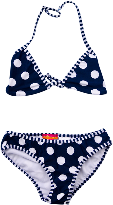 Biscotti And Kate Mack Navy Polka Dot Bikini - Bikini (490x753), Png Download