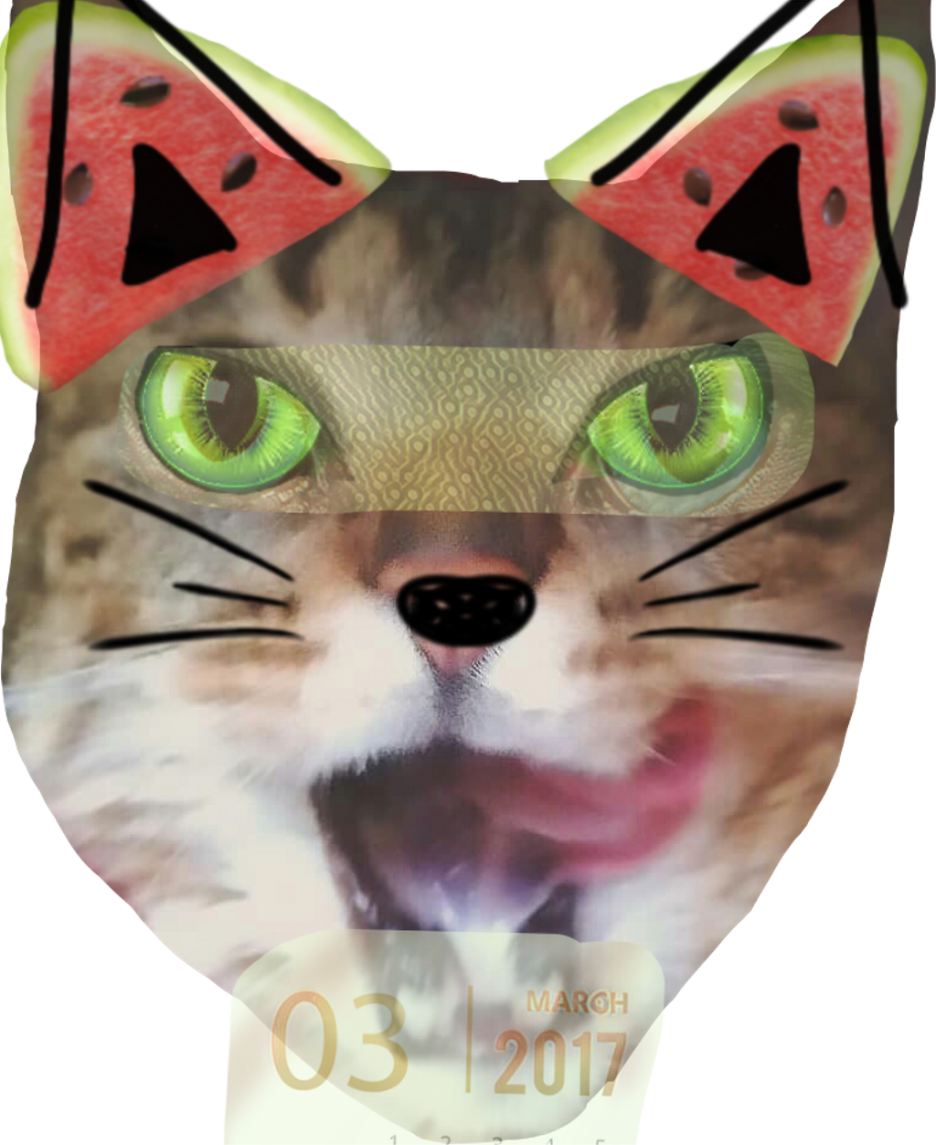 Cat Sticker - Cat Yawns (1024x1252), Png Download