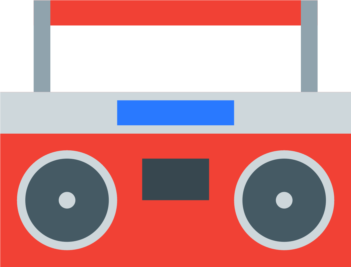 There Is A Rectangle With Curved Edges And A Curved - Boombox (1600x1600), Png Download