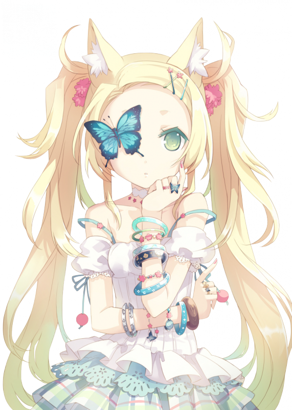 Manga Neko - Anime Butterfly (571x800), Png Download