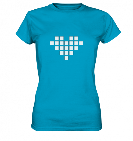 8-bit Heart Ladies Premium Shirt - Light Blue Thrasher Shirt (566x600), Png Download
