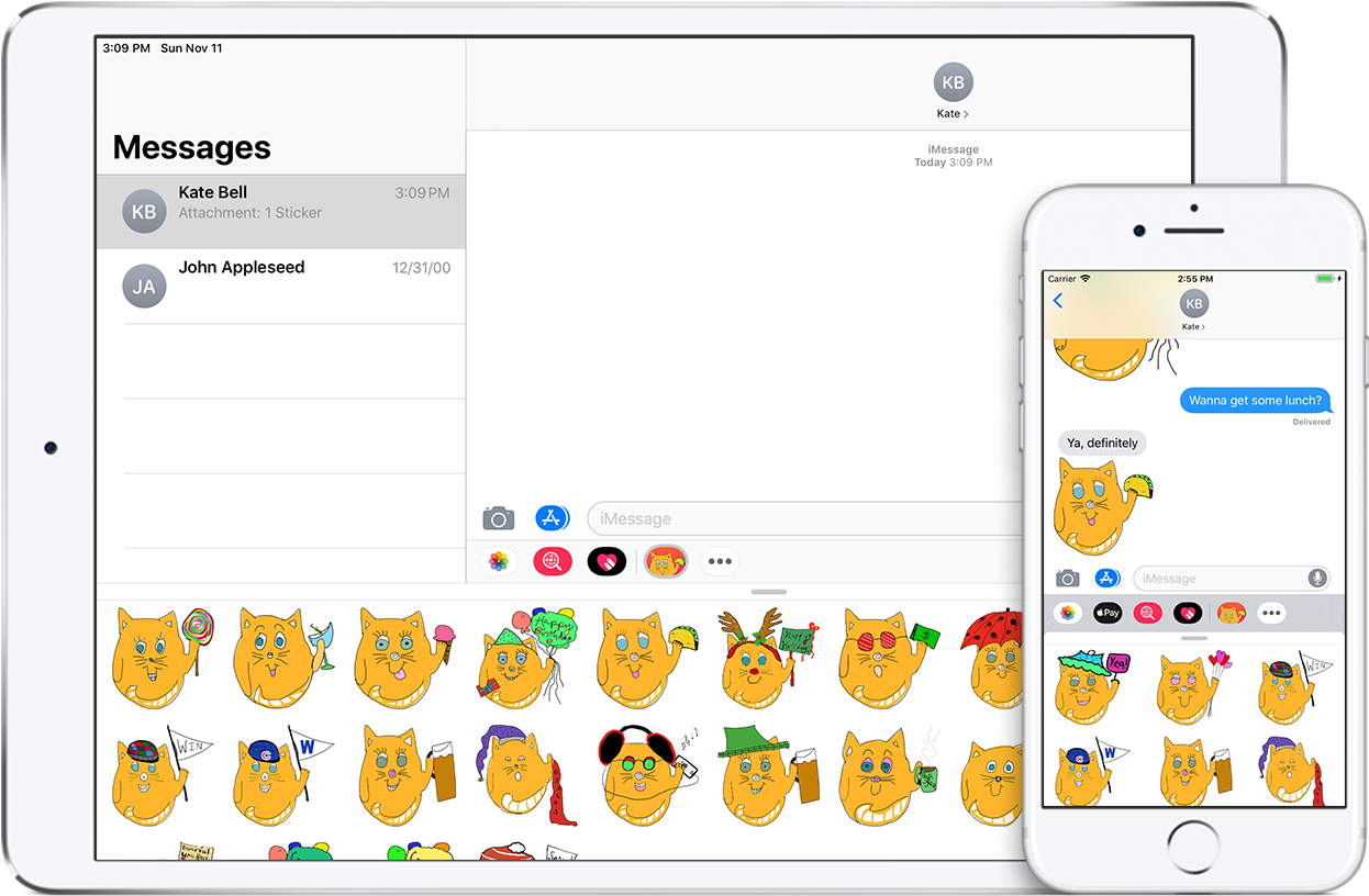 Neko Fun Cat Stickers - Iphone (1280x914), Png Download