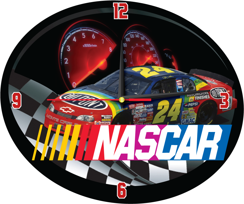 Nascar-clock - Nascar (936x936), Png Download