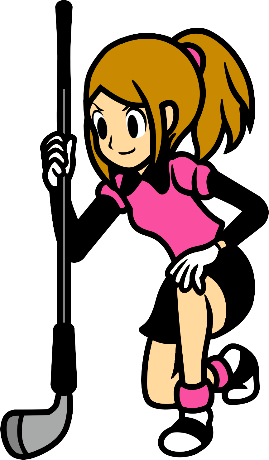 Golfer Png - Female Golfer Rhythm Heaven (863x1476), Png Download