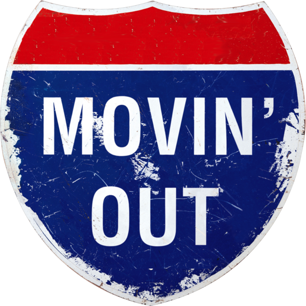 Moving Out Highway Sign - Billy Joel Movin Out (599x600), Png Download