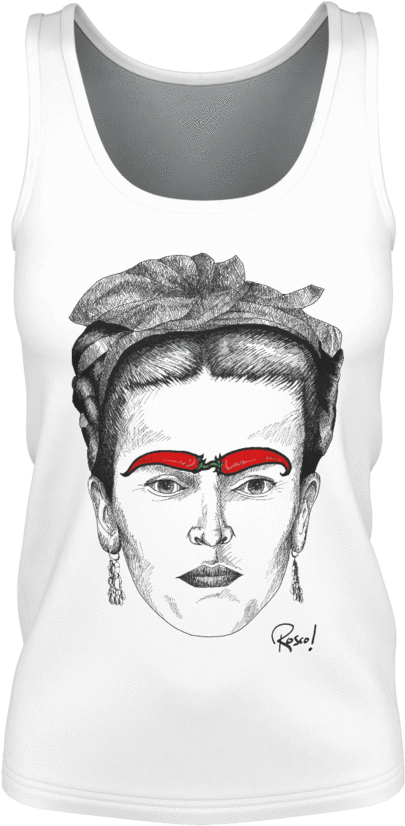 'frida Kahlo With Chilli Eyebrows' Tank Top Sj - Active Tank (1024x1024), Png Download