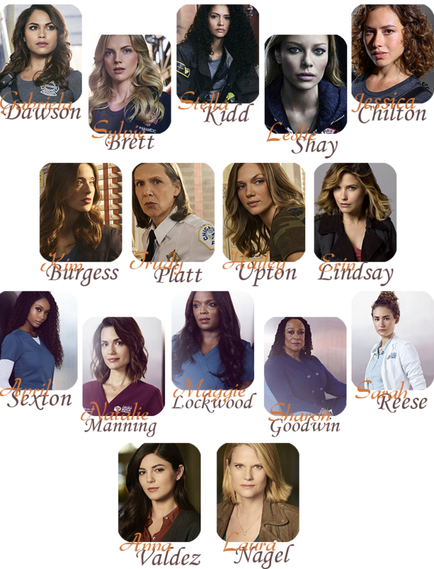 The Women Of One Chicago - Collage (610x800), Png Download
