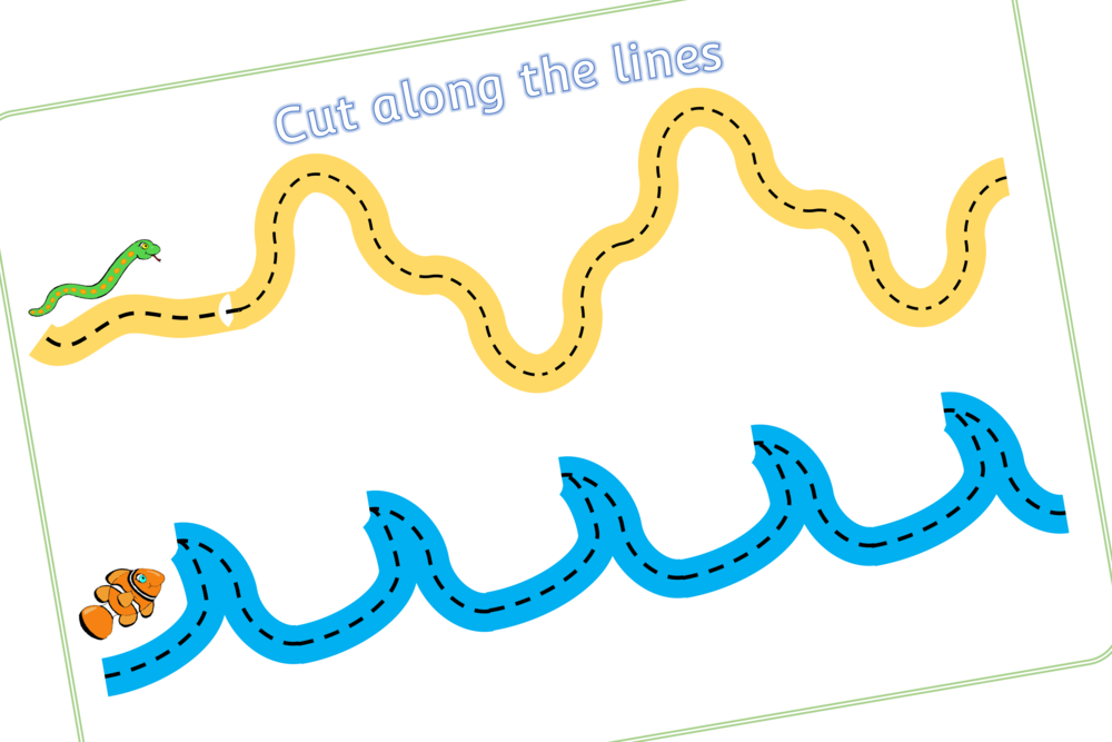 Cut Along The Dotted Lines Using Tools/scissor Skills - Illustration (1000x667), Png Download