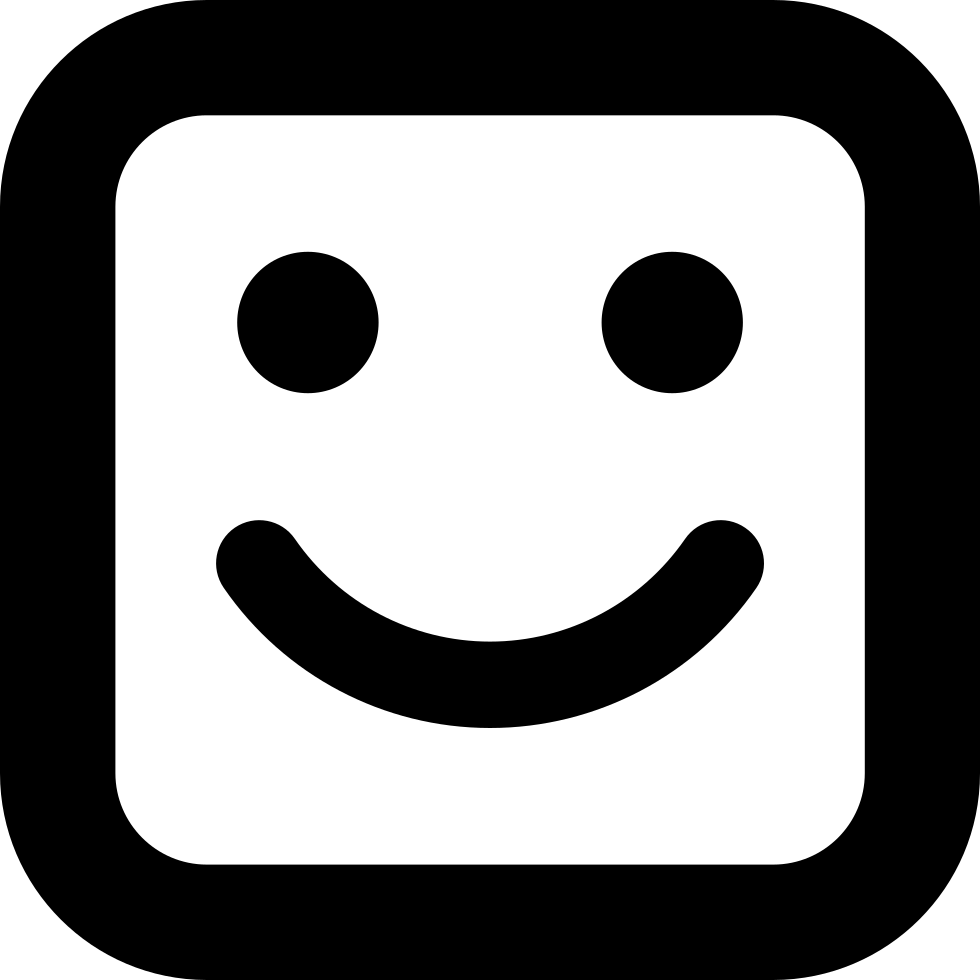 Smile Square Face Comments - Instagram Sign Black (980x980), Png Download