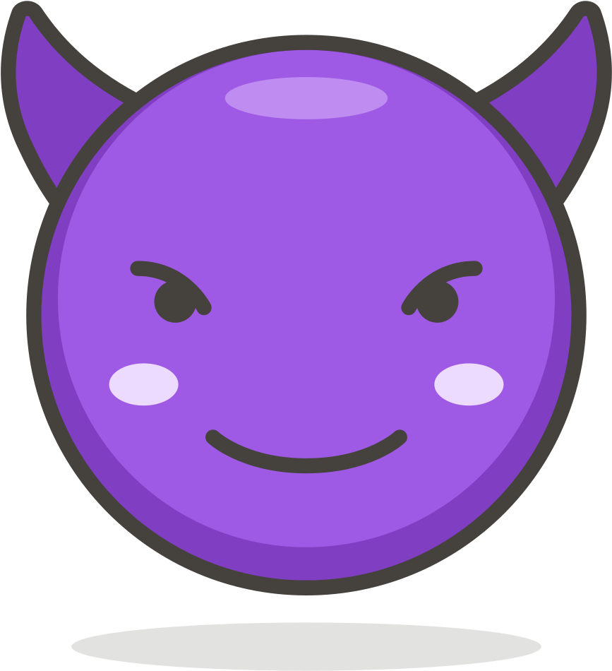 085 Smiling Face With Horns - Emoji Tanduk (1024x1024), Png Download