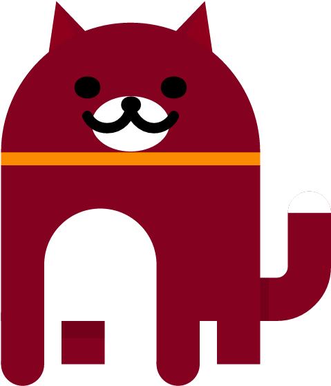 Dark Red Cat From Android Nougat Easter Egg - Android Neko Red Cat (600x600), Png Download