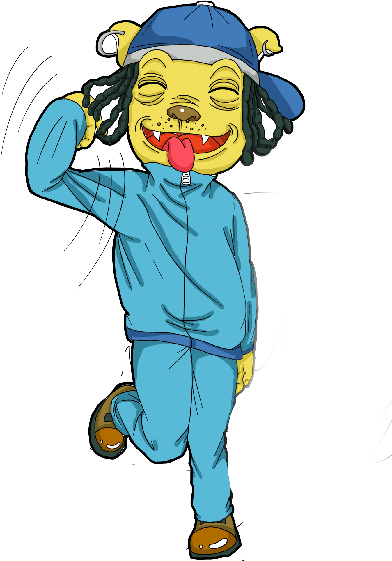 Painted Cartoon Animal Puppy Png And Psd - Cartoon (2000x2000), Png Download