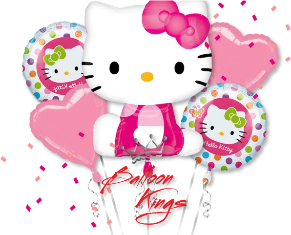 Hello Kitty With Balloons Png - Hello Kitty Balloons Png (640x480), Png Download