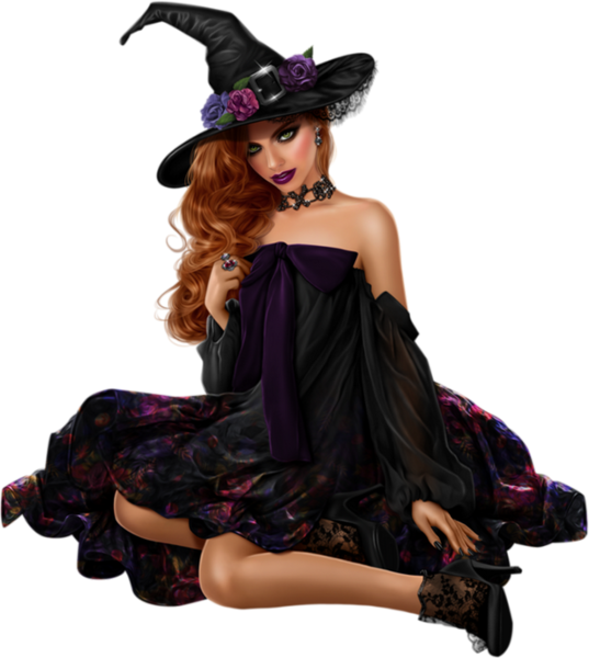Cartoon Hot Witch - Mulher Bruxa Png (537x600), Png Download