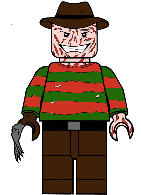 Freddy Lego Horror Icon By Kung Fu Eyebrow - Jason Voorhees Cartoon Png (565x783), Png Download